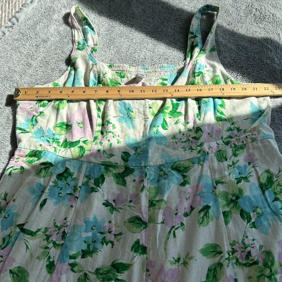 Old Navy Dress Sz 2XL Floral Linen Blend Bloomcore Boho Romantic Coquette 17770 - Picture 6 of 11